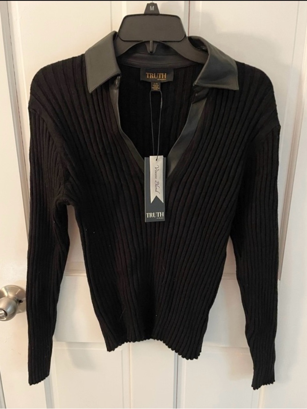 NWT Truth by Republic Leather Collared Top - Picture 2 of 6